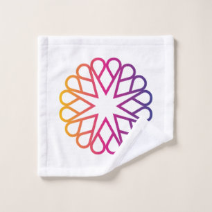 Colourful Geometric Mandala Heart Star Art Bath Towel Set
