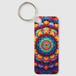 Colourful Geometric Mandala Pattern-342678 Key Ring