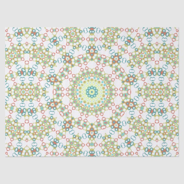 Colourful Geometric Mandala Pattern Tissue Paper (Front)