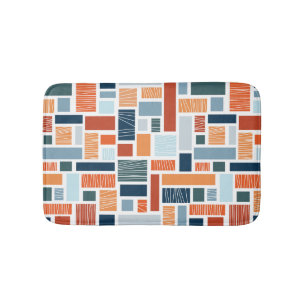 Colourful geometric Mid Century style design Bath Mat