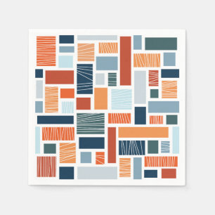 Colourful geometric Mid Century style design Napkin