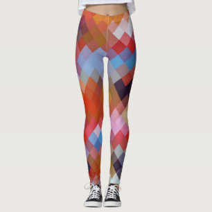 Colourful Geometric Modern Diamond Pattern #11 Leggings