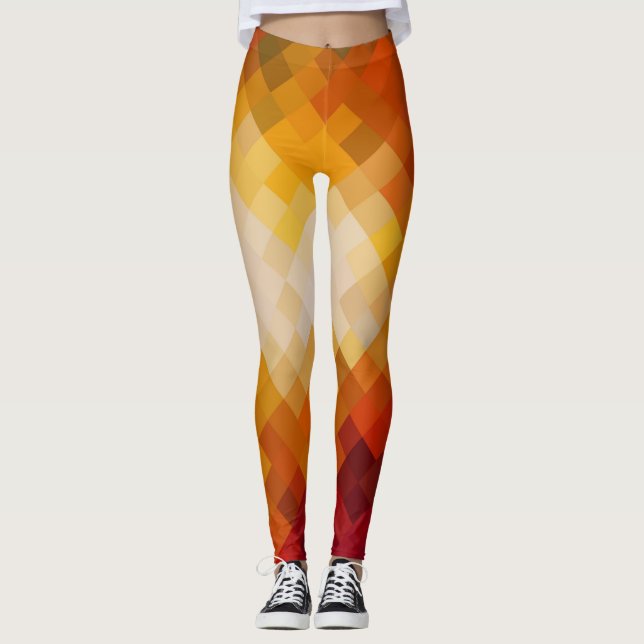 Colourful Geometric Modern Diamond Pattern #16 Leggings (Front)