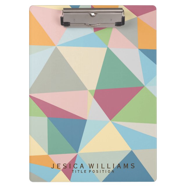 Colourful Geometric Modern pattern Clipboard (Front)