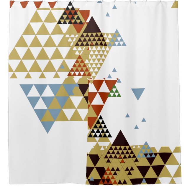Colourful Geometric Modern Pattern Shower Curtain (Front)