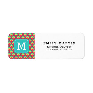 Colourful Geometric Monogram Address Label Return Address Label