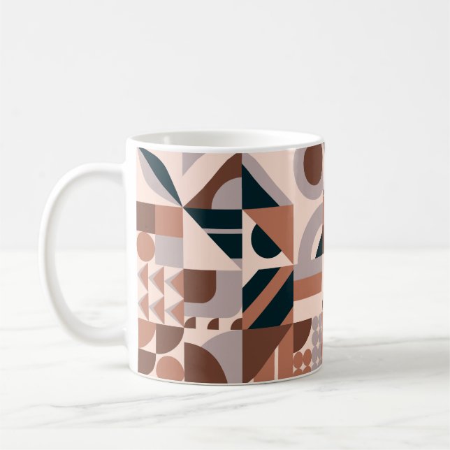 Colourful geometric mosaic, abstract background. coffee mug (Left)