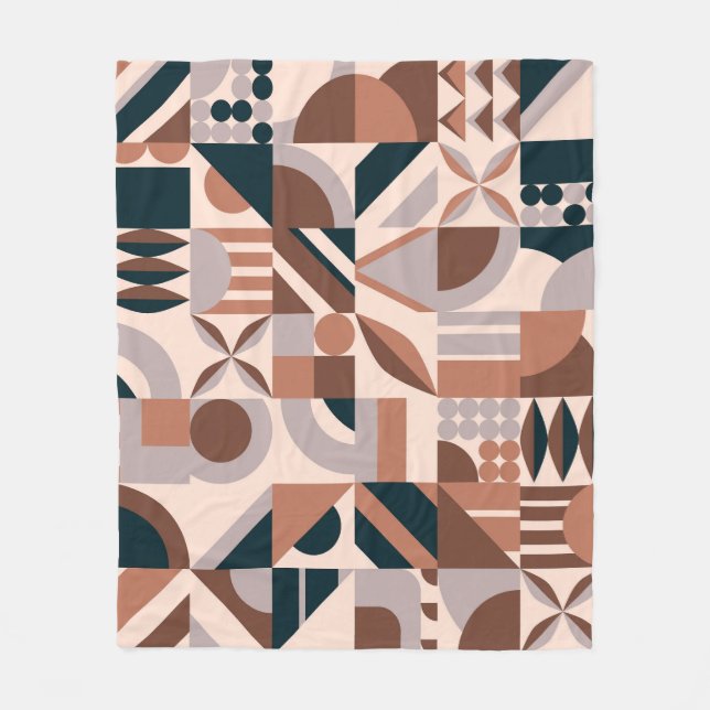Colourful geometric mosaic, abstract background. fleece blanket (Front)