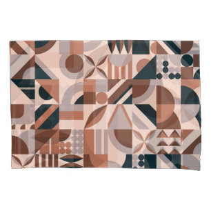 Colourful geometric mosaic, abstract background. pillowcase