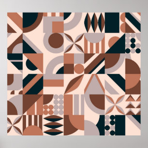 Colourful geometric mosaic, abstract background. poster