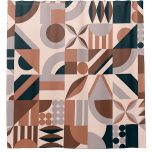 Colourful geometric mosaic, abstract background. shower curtain