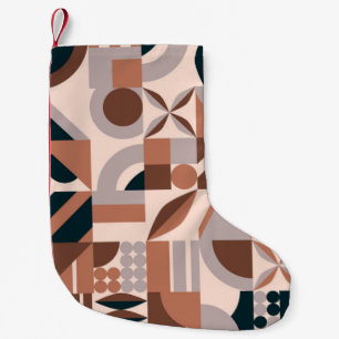 Colourful geometric mosaic, abstract background. small christmas stocking