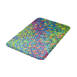 Colourful Geometric Mosaic Pattern 2 Bath Mat