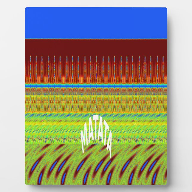 Colourful Geometric Motif Art Print Plaque (Front)