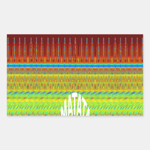 Colourful Geometric Motif Art Print Rectangular Sticker