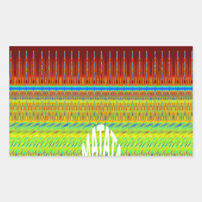 Colourful Geometric Motif Art Print Rectangular Sticker (Front)