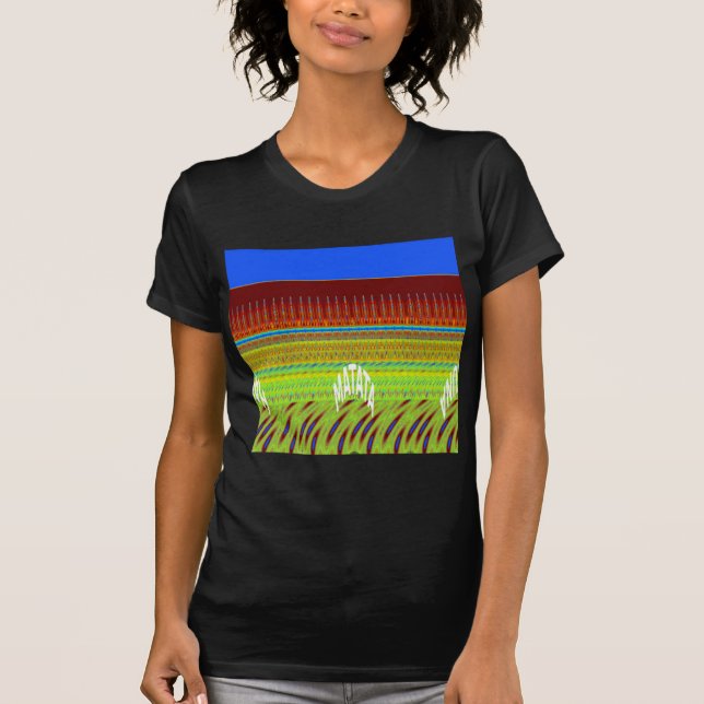 Colourful Geometric Motif Art Print T-Shirt (Front)