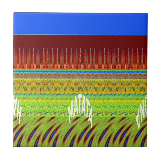 Colourful Geometric Motif Art Print Tile (Front)