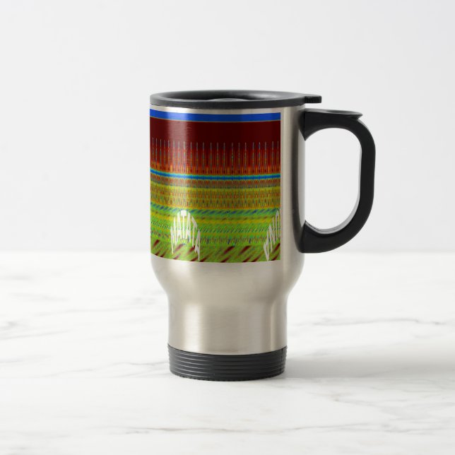 Colourful Geometric Motif Art Print Travel Mug (Right)