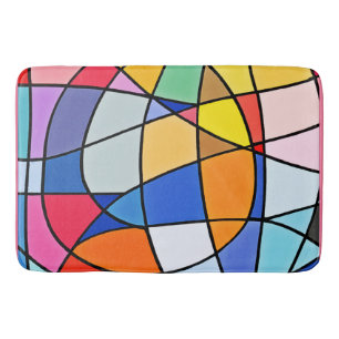 Colourful Geometric Pattern Bath Mat