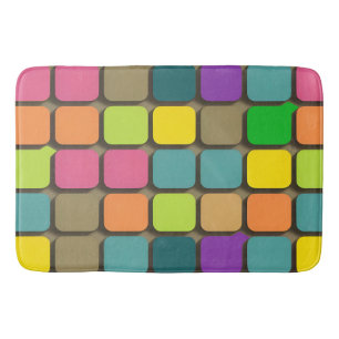 Colourful Geometric Pattern Bath Mat