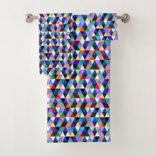 Colourful Geometric Pattern Bath Towel Set