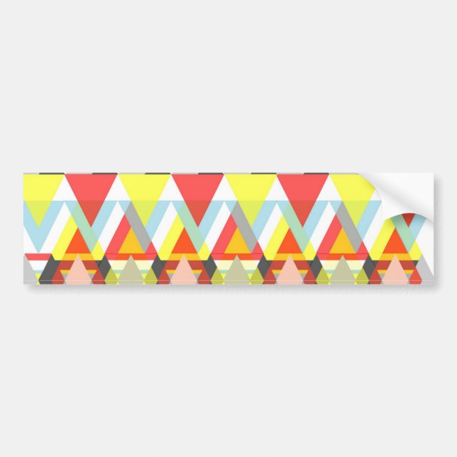Colourful geometric Pattern Bumper Sticker (Front)