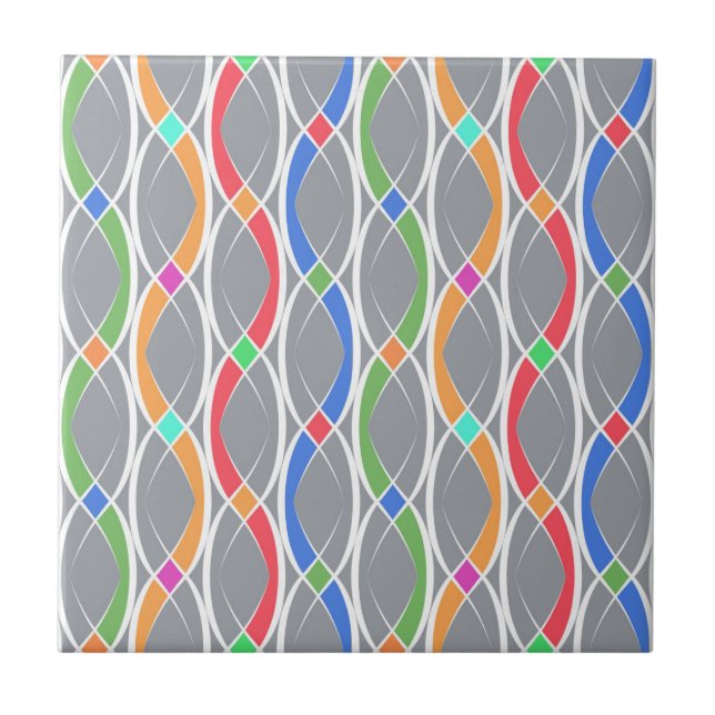 Colourful geometric pattern. ceramic tile (Front)