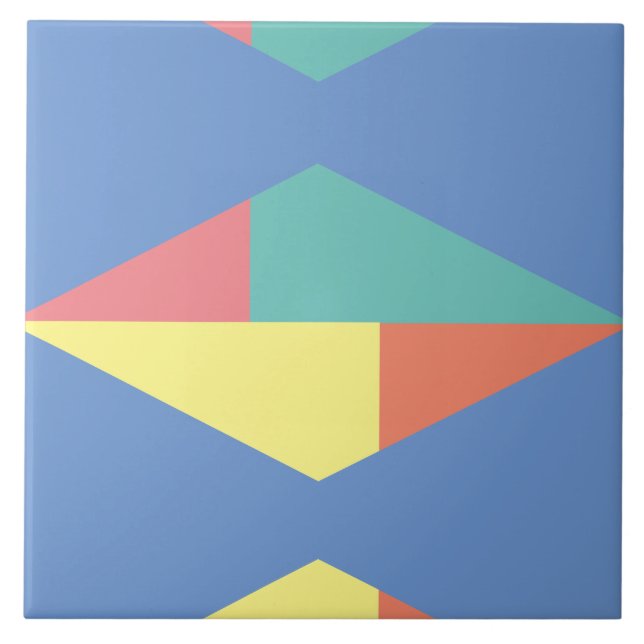 Colourful geometric pattern Ceramic Tile (Front)