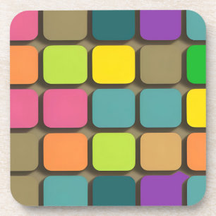 Colourful Geometric Pattern Coaster
