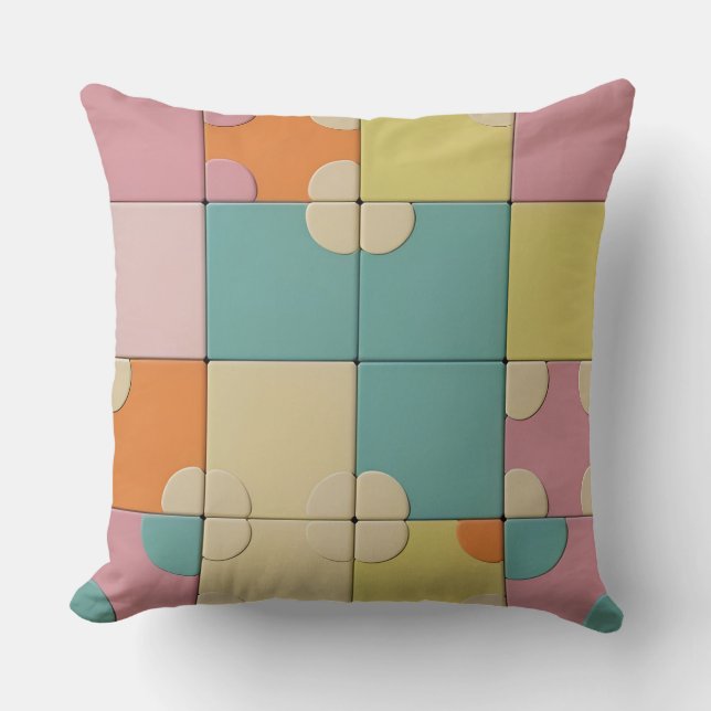 Colourful Geometric Pattern Cushion (Front)