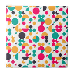 Colourful geometric pattern design ceramic tile