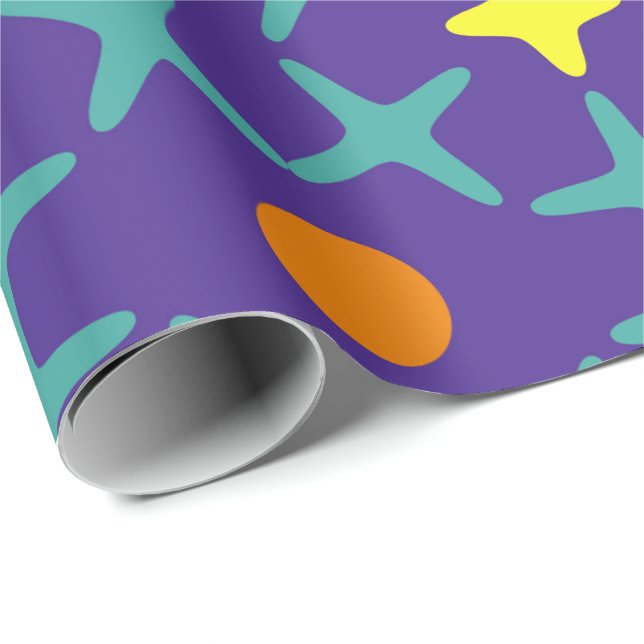 Colourful geometric pattern featuring blue cross  wrapping paper (Roll Corner)
