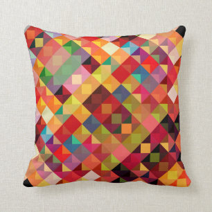 Colourful Geometric Pattern Fine Art Cushion