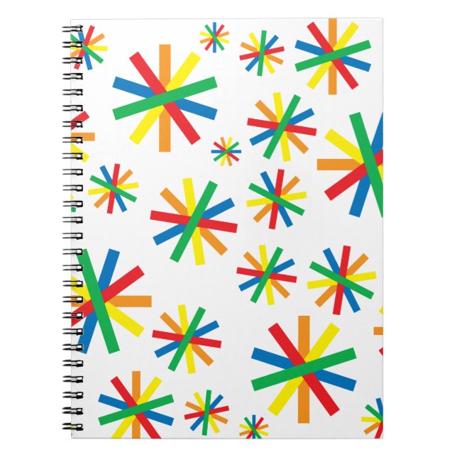 Colourful Geometric Pattern Geometric Art Geometri Notebook (Front)