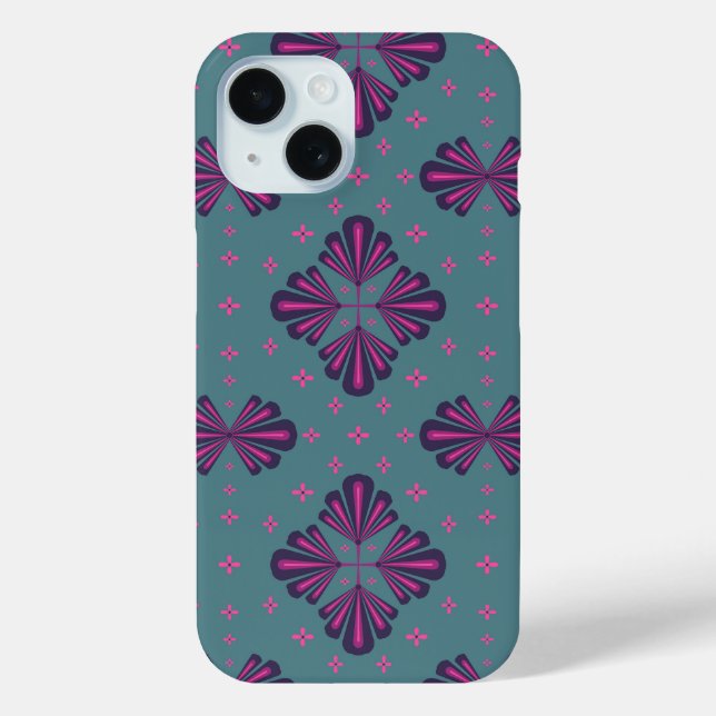 Colourful Geometric Pattern in Classic Retro Style Case-Mate iPhone Case (Back)