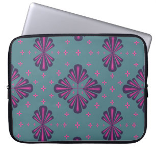 Colourful Geometric Pattern in Classic Retro Style Laptop Sleeve