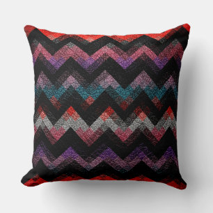 Colourful Geometric Pattern Leather Look #19 Cushion