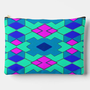 Colourful geometric pattern makeup accessory pouch