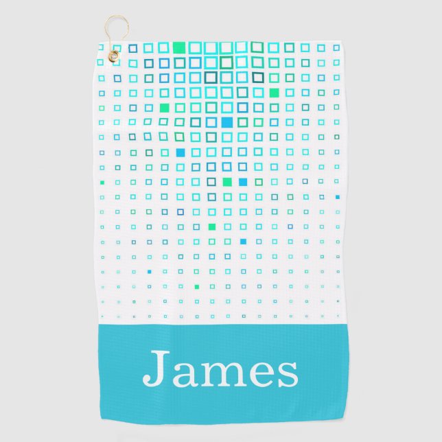 Colourful Geometric Pattern Personalised Golf Towe Towel (Front)