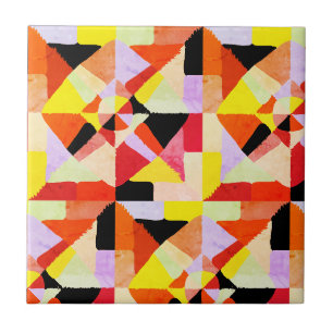 Colourful Geometric Pattern Rainbow Mosaic Ceramic Tile