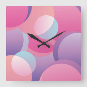 Colourful Geometric pattern  Square Wall Clock