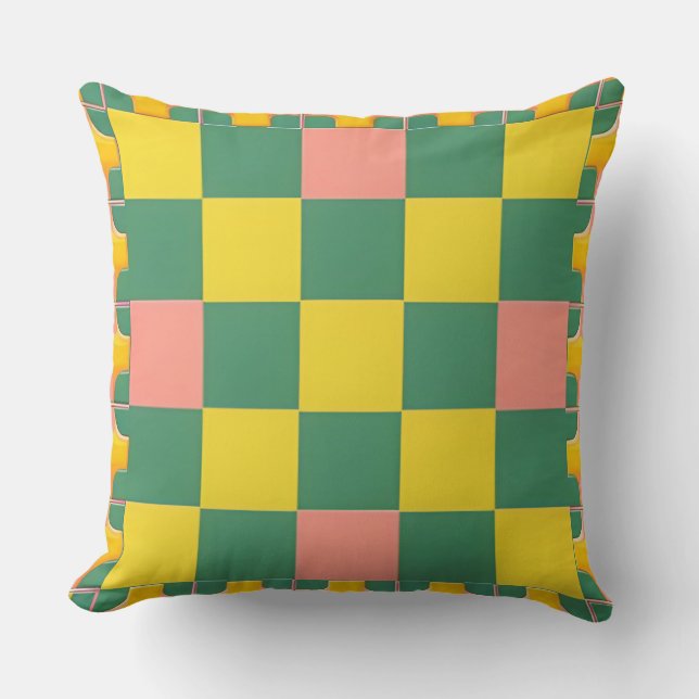Colourful Geometric Pattern Symmetrical Abstract Cushion (Front)