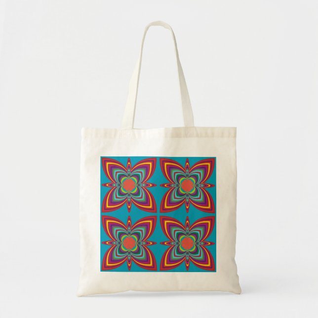 Colourful Geometric Pattern Tote Bag (Front)
