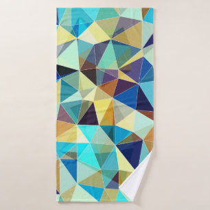 Colourful geometric pattern, triangles background, bath towel