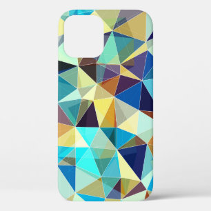 Colourful geometric pattern, triangles background, iPhone 12 case