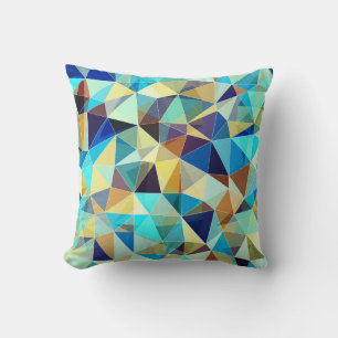 Colourful geometric pattern, triangles background, cushion