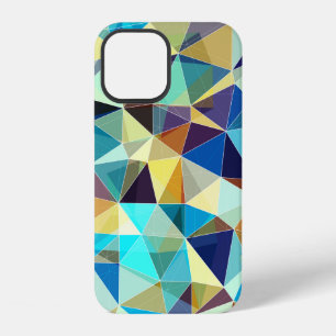 Colourful geometric pattern, triangles background, iPhone 12 case