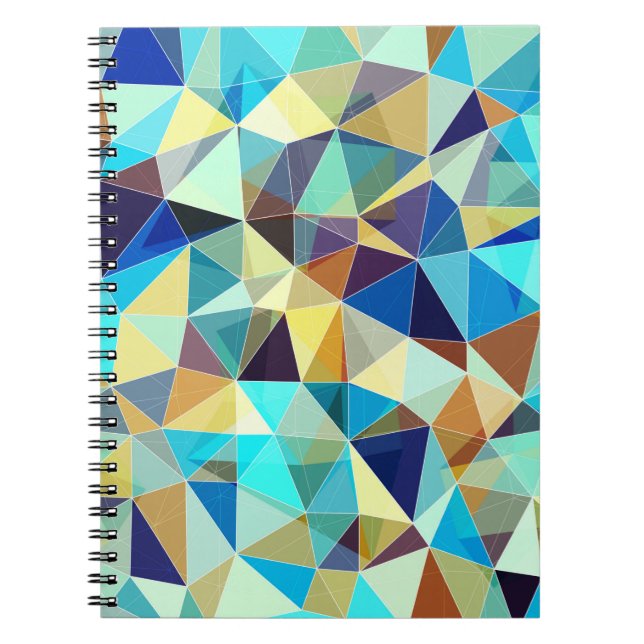 Colourful geometric pattern, triangles background, notebook (Front)