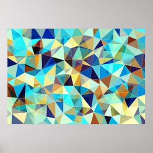 Colourful geometric pattern, triangles background, poster